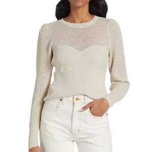 dh New York S Blair Rib Open Knit Sweater Dune Cream Semi Sheer